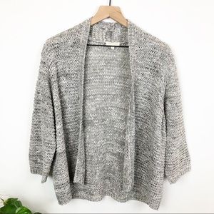 Eileen Fisher Open Knit Boxy Gray Cardigan - XL